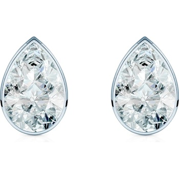 SAVICKI Обеци Pure: бяло злато, лабораторни диаманти с шлифовка "капка