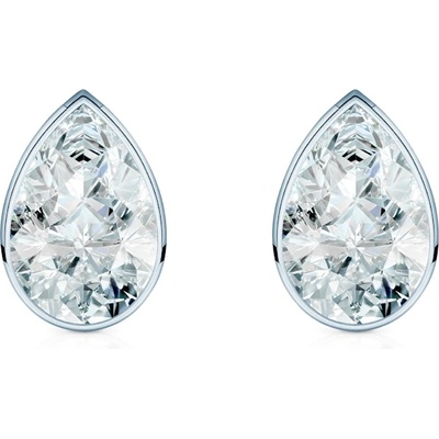 SAVICKI Обеци Pure: бяло злато, лабораторни диаманти с шлифовка "капка