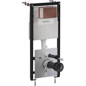 Omnires Вградено казанче Omnires StrongFrame ECO за окачена тоалетна чиния и бутон за задействане Steel-R45, четкана антик мед (STFWCECO1R45-RORB)