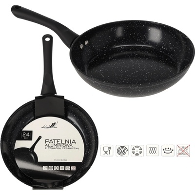 marka niezdefiniowana HLINÍKOVÁ PÁNEV 24 CM 2,5 MM S KERAMICKÝM POVRCHEM (INDUKCE) *6405