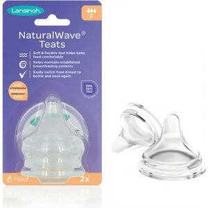 Lansinoh Комплект биберони Lansinoh - Natural wave, 2 броя, 6+ месеца (L-75920) - baby
