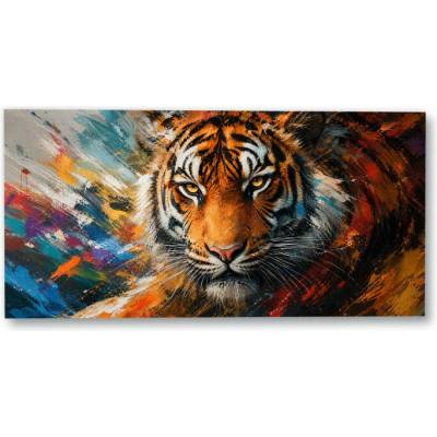 Plakát – Tygr v expresivních barevných tazích Bez rámu Ne Bez rámu 140 × 70 cm