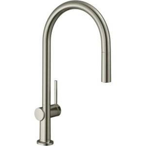 Hansgrohe Talis M54 210 издърпващ се кухненски смесител, матиран хром, с 1 струя (72802800)