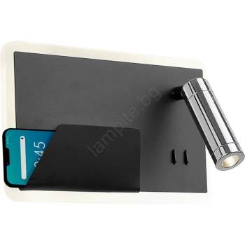 Image 1 of Klausen 141000 - LED аплик BOARD LED/7, 8W/230V + LED/3W черен/хром (KS0185)