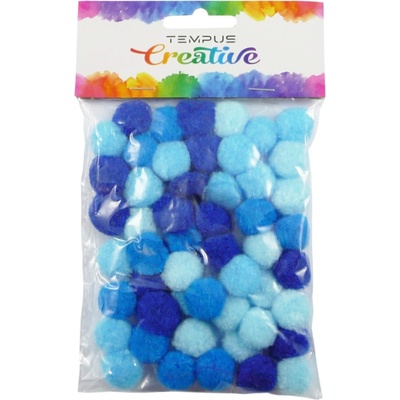 Tempus Kuličky pom poms mix modrých 20 mm 50 ks