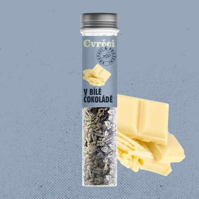 Sens Foods Křupaví pražení cvrčci ve zkumavce V Bílé Čokoládě 30 g