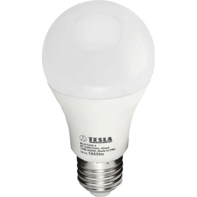 TESLA LED žárovka BULB E27 12W 230V 1055lm 15 000h 4000K studená bílá 220°