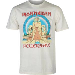 Low frequency мъжка тениска Iron Maiden - Powerslave - бежова - LOW FREQUENCY - IM035TS