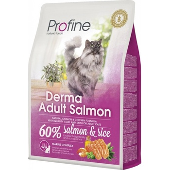 Profine Cat Derma krmivo pro dospělé kočky pro péči o srst a kůži s lososem a rýží 2 kg