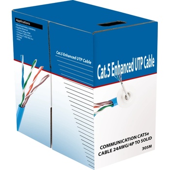 Кабел No brand Network FTP CAT 5 E, Бял, 300m (DE-18403)