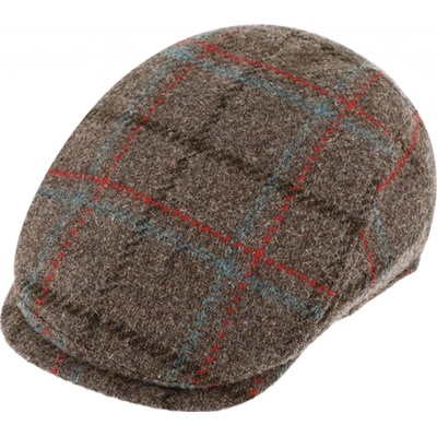 Fiebig Headwear since 1903 vlněná kostkovaná bekovka hnědá