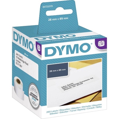 DYMO etikety v roli 99010 S0722370 89 x 28 mm papier biela 260 ks trvalé adresná nálepky; S0722370