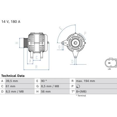 Alternátor BOSCH 0 986 084 330 (0986084330)