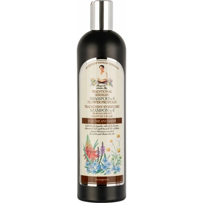 Babička Agafia Šampon na vlasy č. 4 Pro objem a lesk Květový propolis 550 ml