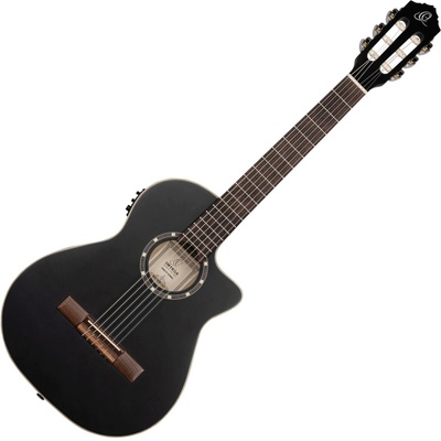 Ortega Guitars RCE125SBK-3/4 3/4 Satin Black Класическа китара с предусилвател