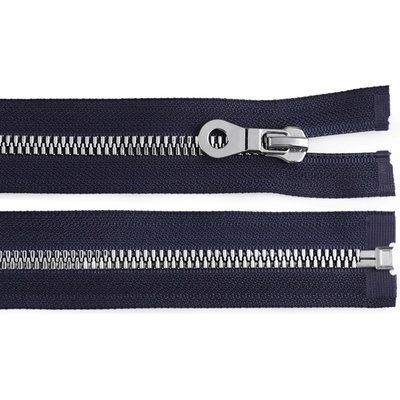Prima-obchod Kostěný zip, imitace kovu No 8 délka 80 cm bundový, barva 330 modrá tmavá