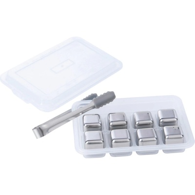 KLAUSBERG Стоманени кубчета за лед с щипки и поставка Klausberg KB 7651, 8 бр, Многократна употреба, Инокс (9999KB7651)