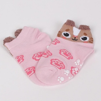 Image 1 of Бебешки чорапи в розово и кафяво с коте