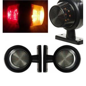  Комплект от 2 броя 12-24v led Странични Светлини Опушено Стъкло оранжево - червено