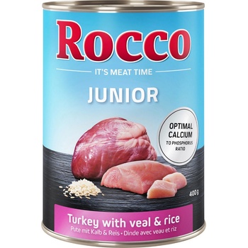 Rocco Junior krůtí s telecími srdci a rýží 24 x 400 g