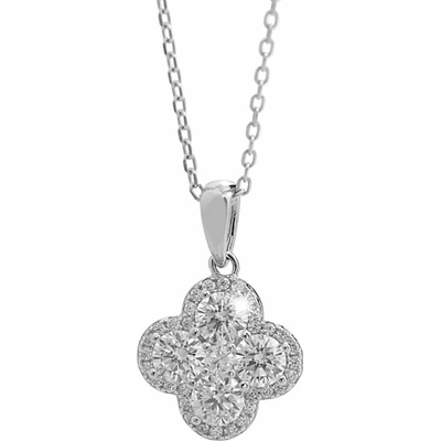 JSB Bijoux Čtyřlístek z Kubických zirkonů Crystal 92300591cr (Ag925/1000, 2,01 g)