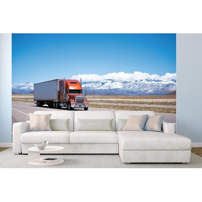 DIMEX ART Самозалепваща се флизелинова фототапета камион на пътя 375 x 250 см