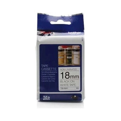 Brother TZ-N241 / TZe-N241, 18mm x 8m, черен печат / бял фон, оригинална лента (TZEN241)