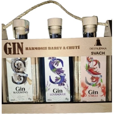 Svach Dárková sada gin 44,3% 3 x 0,2 l (holá láhev)