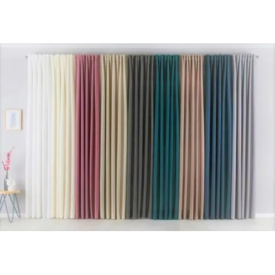 Дрейпари БГ Готова завеса имитираща лен плюс коланче, размер 250x140см. подходяща за поставяне на тръбен корниз или релса код-20190372