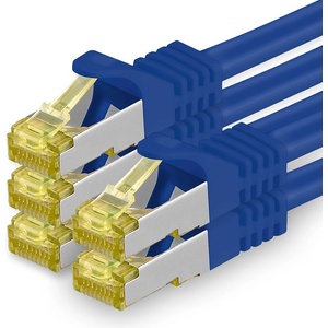 1aTTack. de Cat. 7 network cable 10m blue pack of 5 Cat7 Ethernet cable network LAN cable raw cable 10 Gb s SFTP PIMF LSZH set patch cable with Rj 45 plug Cat. 6a - 4251073616339