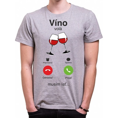 Fajntričko tričko Víno volá Phone šedá