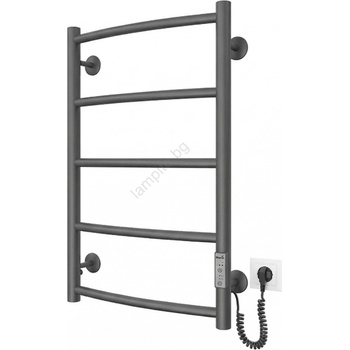 Mario Radiators Банен радиатор-лира CLASSIC 65W/230V 66x42 cm неръждаема стомана/антрацит дясна (MR0078)