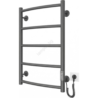 Mario Radiators Банен радиатор-лира CLASSIC 65W/230V 66x42 cm неръждаема стомана/антрацит дясна (MR0078)