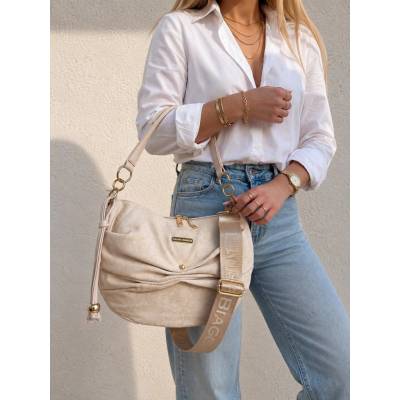 Laura Biaggi béžová kabelka na rameno aj crossbody