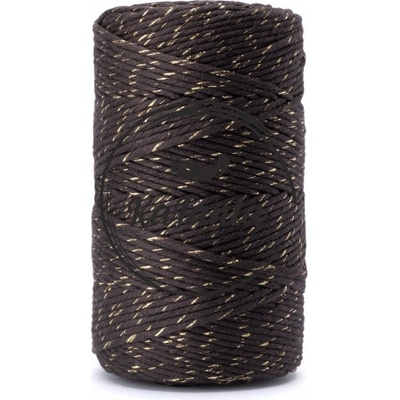 Macrame příze KaFanta PREMIUM 3mm/200m - chocolate gold