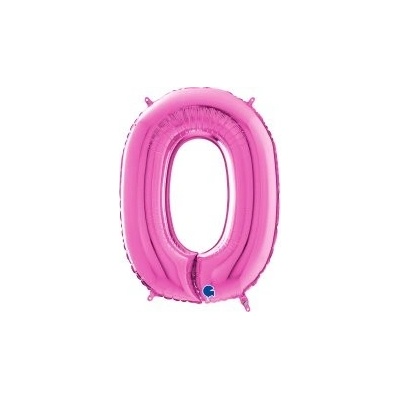 GRABO fóliový balónek ČÍSLICE FUCHSIA 0 66cm,26 nafukovací