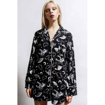 Image 1 of KILLSTAR Дамска риза (пижами) killstar - Сънят на лунната дъга - Черен - ksra004189