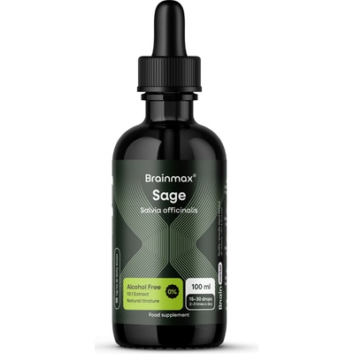 Brainmax Sage Alcohol Free Tincture, 10:1 Extract, 100 ml