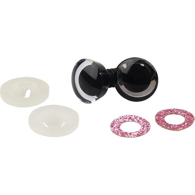 Pro Háčkování Oči bezpečnostní třpytivé světle růžové, 12 mm