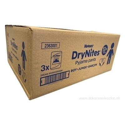 Kimberly-Clark HUGGIES DryNites XL pro kluky 13+ r. 48-60 kg 33 ks