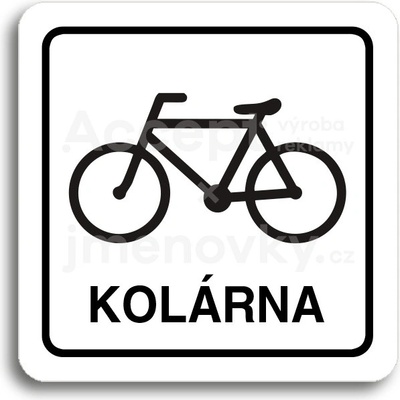 ACCEPT Piktogram kolárna - bílá tabulka - černý tisk