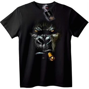NOONEBRAND Тениска горилската мафия с пура - 6XL, Black