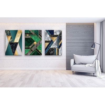 Divio Třídílný obraz na plátně zlato, vzor 41260 Velikost: 90x180 cm