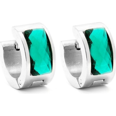 BRUNOshop.cz Náušnice kroužky s kamínkem TYRKYSOVÉ S2811