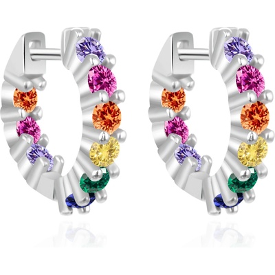 AGATO Jemné kruhové náušnice s barevnými zirkony AGT-E227KC