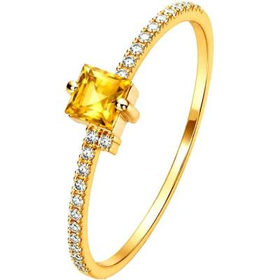 Zlaton Prsten žluté zlato s diamanty a safírem N04082603600