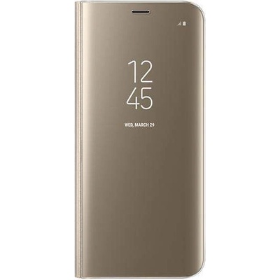 Samsung Clear View Stand Cover EF-ZG950CFEGWW - оригинален кейс с поставка, през който виждате информация от дисплея за Samsung Galaxy S8 (златист)