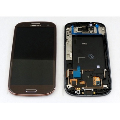 LCD Displej + Dotykové sklo + Přední kryt Samsung i9300 Galaxy S3 Brown