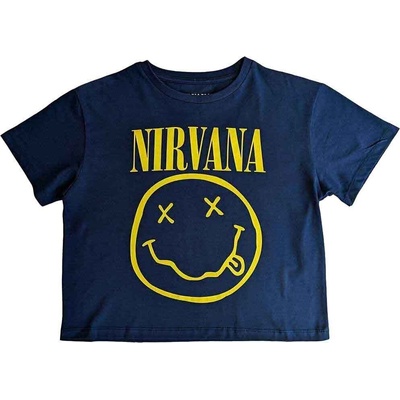 Nirvana Yellow Happy Face Flower Sniffin (Back Print) Denim Blue S Дамски Риза (<![CDATA[NIRVCT07LD01]]>)