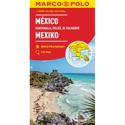 Kontinentalkarte Mexiko Guatemala Belize El Salvador